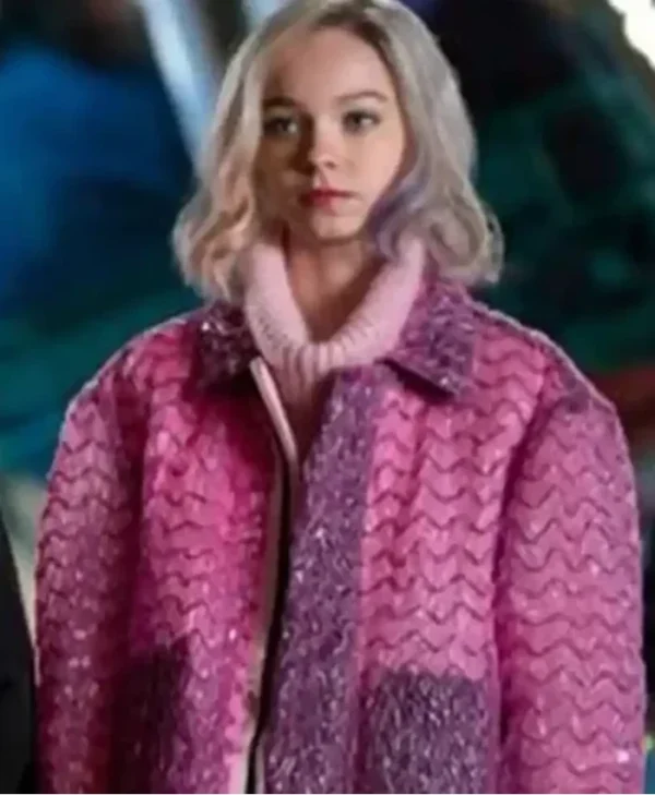 Enid Sinclair Wednesday 2022 Pink Bubble Wrap Jacket