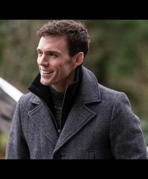 Every Breath You Take Sam Claflin Wool Grey Long Coat