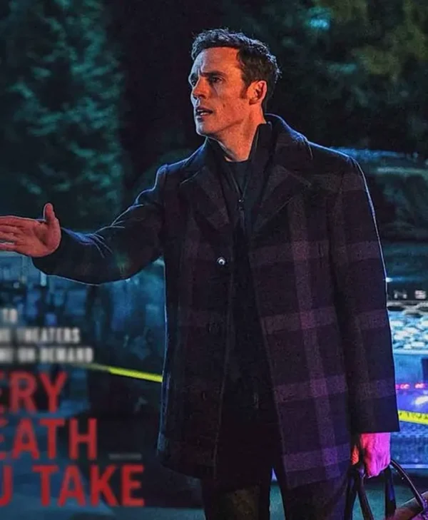 Every Breath You Take Sam Claflin Wool Plaid Coat