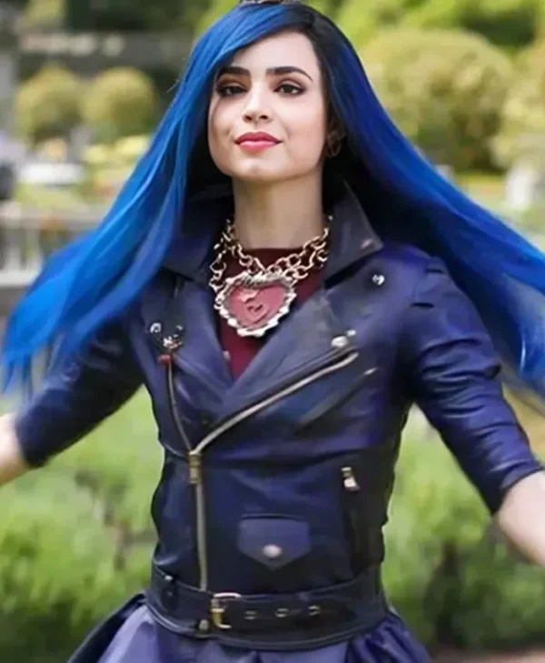 Evie Descendants 3 Purple Biker Faux Leather Jacket