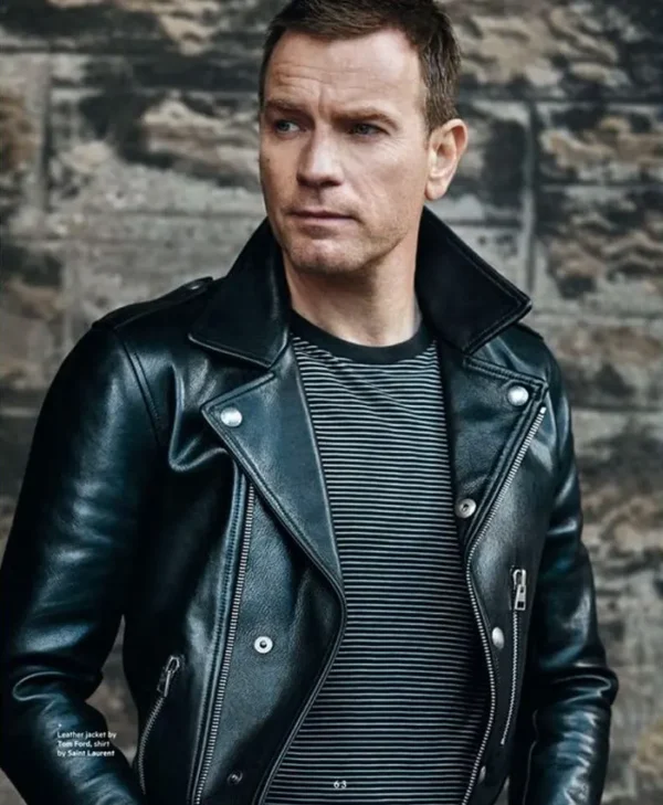 Ewan McGregor Stylish Black Motorcycle Jacket