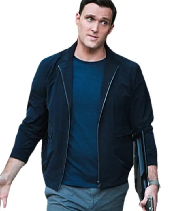 Extant Owain Yeoman Zip Up Blue Cotton Jacket