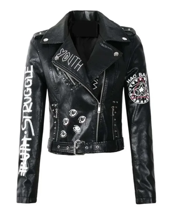 Eye Dare You Biker Leather Jacket