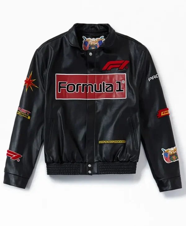 F1 x Jeff Hamilton Racing Black Leather Jacket