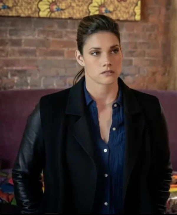 FBI Missy Peregrym Leather Sleeves Coat