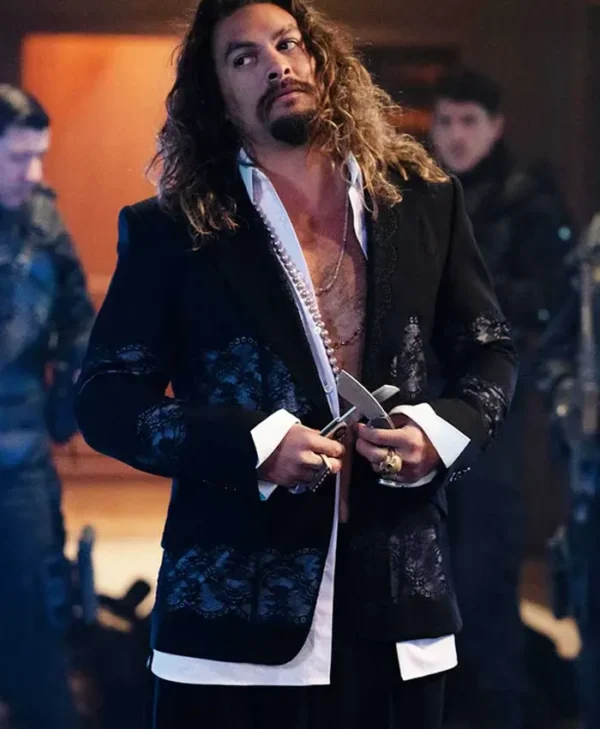 Fast X 2023 Jason Momoa Black Printed Blazer