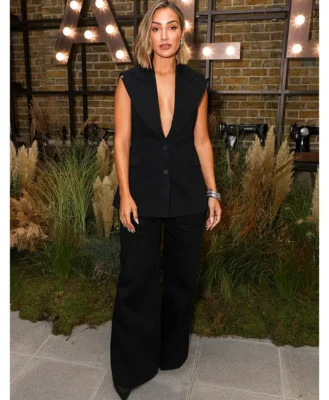 Frankie Bridge Black Plunging Waistcoat