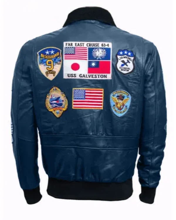 G-1 USS Galveston Top Gun Navy Blue Bomber Sherpa Jacket