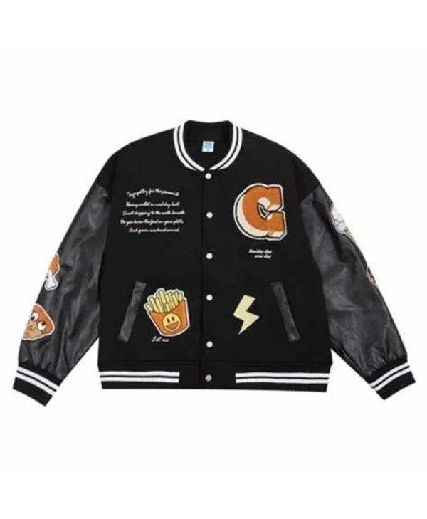 G Healthy Diet Black Varsity Jacket