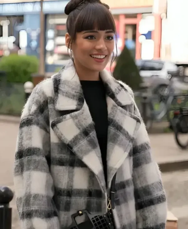 Genevieve Emily in Paris S04 Plaid Coat