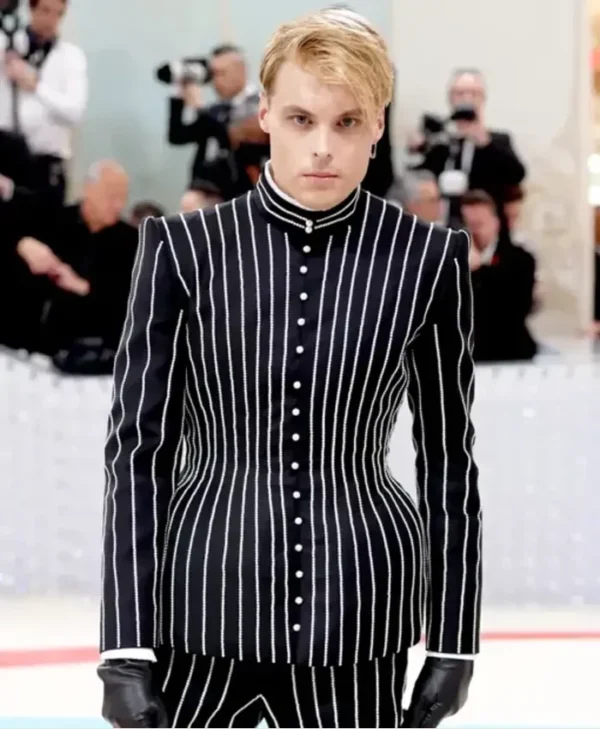 Gustav Witzoe Met Gala 2023 Black Stripe Suit