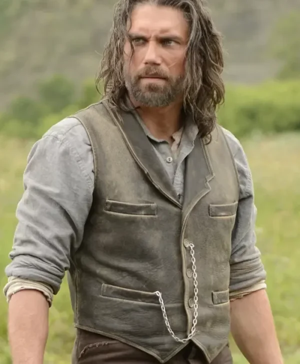 Hell On Wheels Anson Mount Distressed Brown Leather Vest