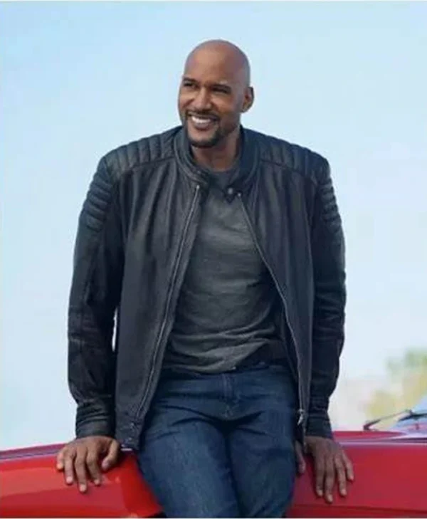 Henry Simmons Agents of Shield Black Quilted Cafe Racer Jacket