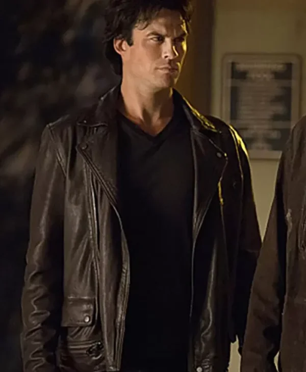 Ian The Vampire Diaries Black Real Jacket