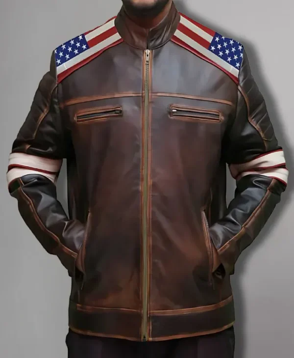 Independence Day Flag Brown Jacket