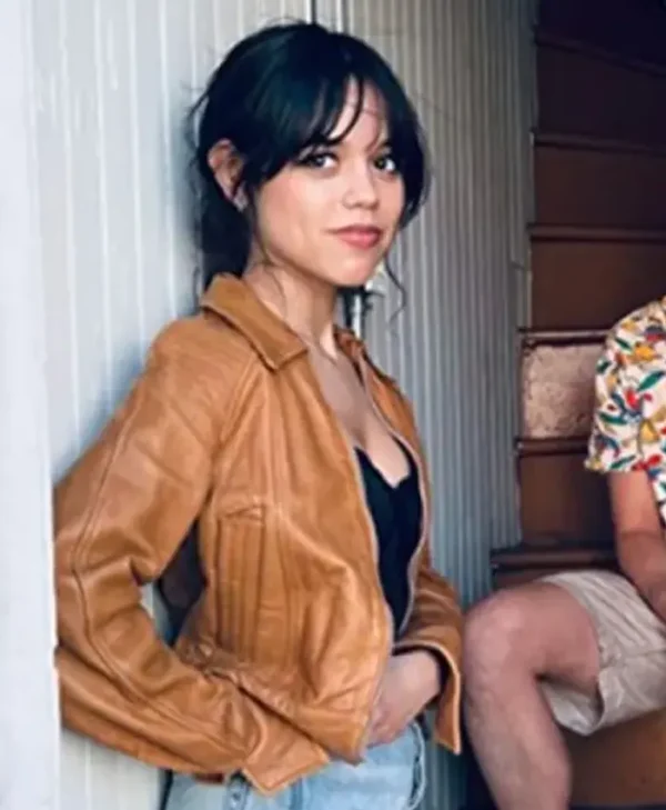 Jenna Ortega Finestkind 2023 Brown Leather Jacket