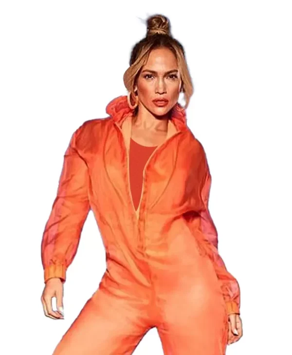 Jennifer Lopez Orange Cotton Jumpsuit