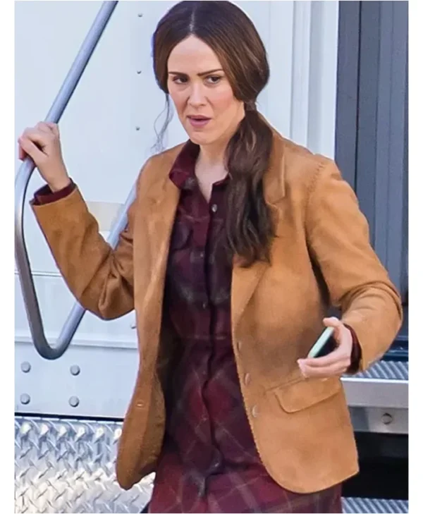 Jessica Bird Box Suede Leather Brown Blazer