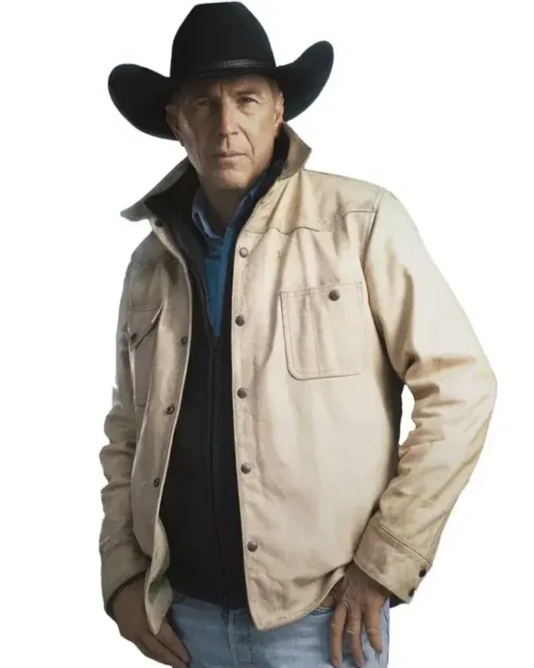 John Dutton Yellowstone S05 Cream White Cotton Jacket