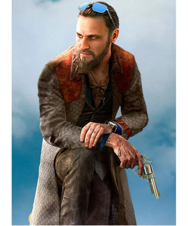 John Seed Far Cry 5 Grey and Brown Long Coat