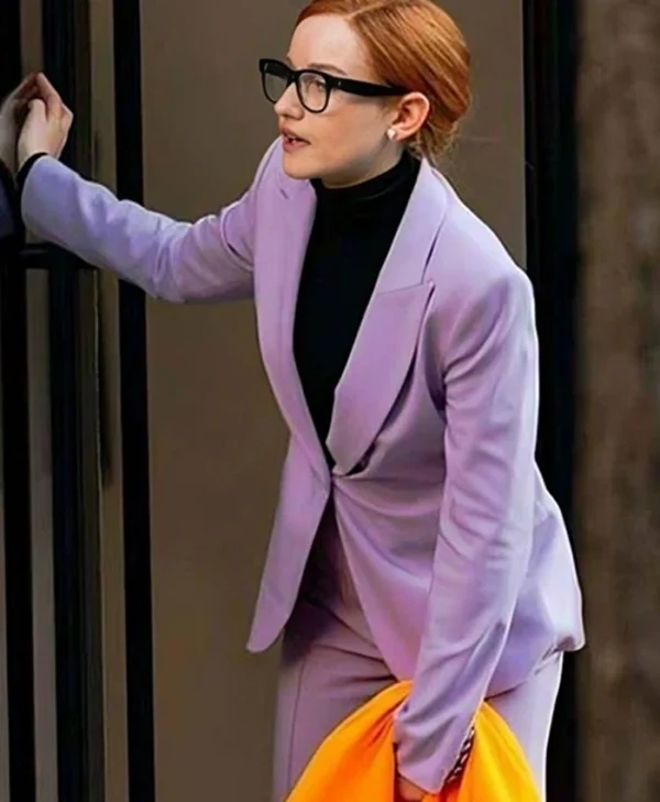 Julia Garner Inventing Anna S01 Suiting Purple Blazer Coat