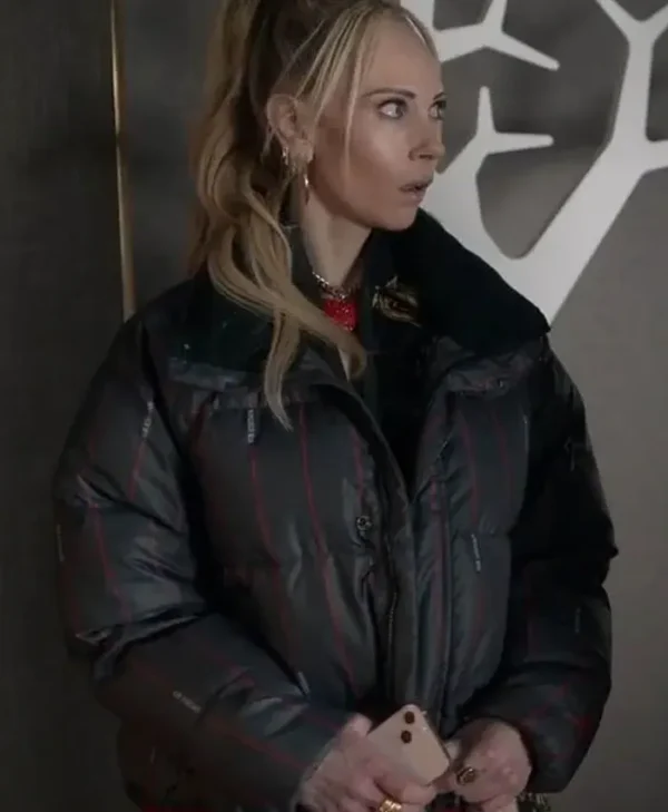 Juno Temple Ted Lasso Black Cotton Bomber Jacket