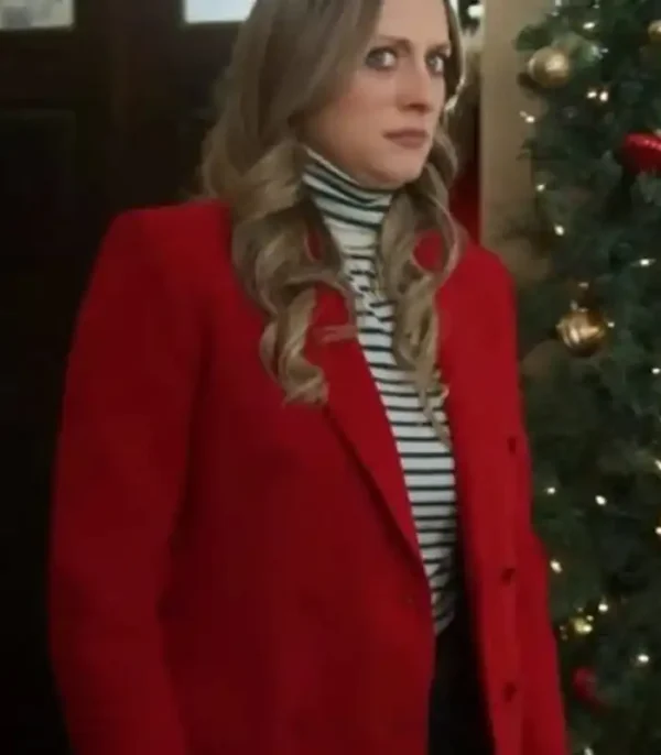 Just Like A Christmas Marlie Collins 2023 Red Wool Coat