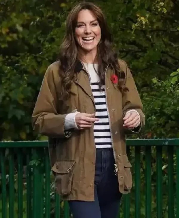 Kate Middleton Cotton Brown Jacket