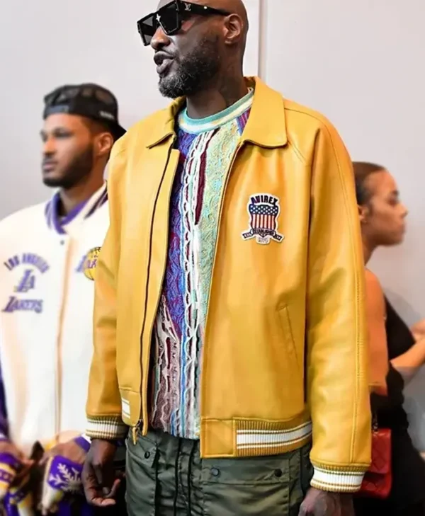 Lamar Odom Avirex Icon Leather Yellow Jacket