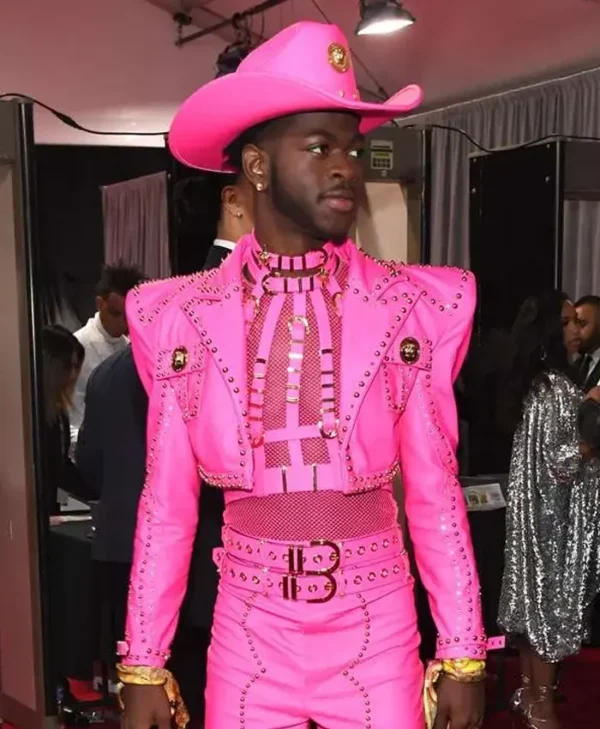 Lil Nas X Grammy Costume Pink Leather Jacket