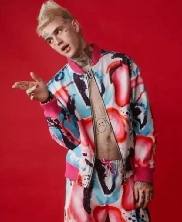 Lil Peep All Over Printed Polyester Bomber Jacket