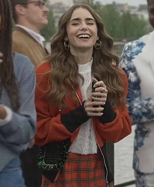 Lily Collins Emily In Paris S02 Orange Jacket