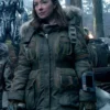 Lost In Space Molly Parker Olive Green Leather Jacket