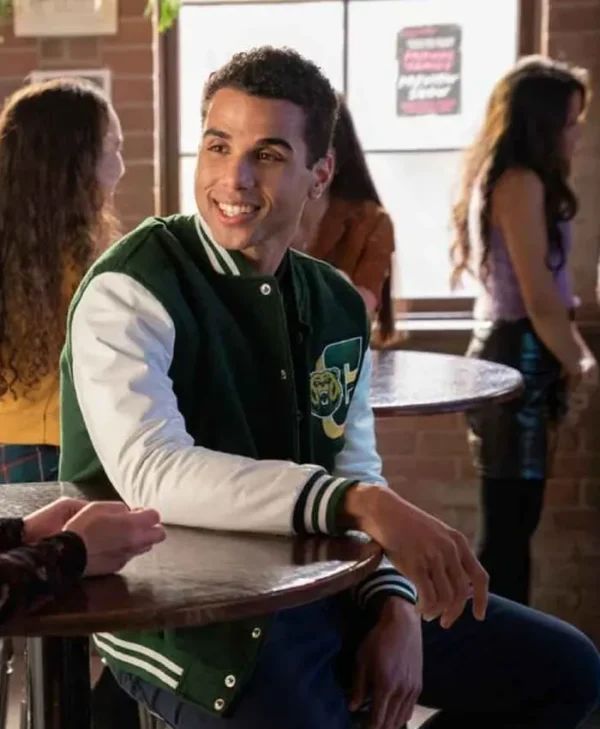 Love Victor S02 Mason Gooding Green and White Varsity Jacket