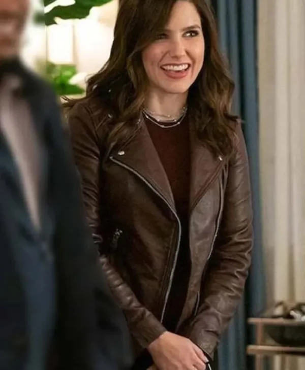 Love Victor Sophia Bush Brown Biker Leather Jacket