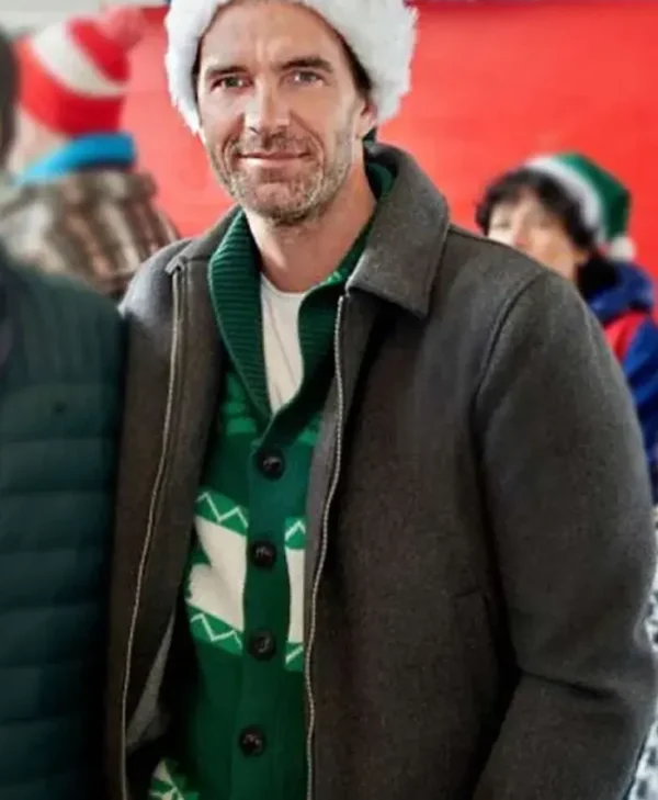 Lucas Bryant 2023 A World Record Christmas Grey Jacket