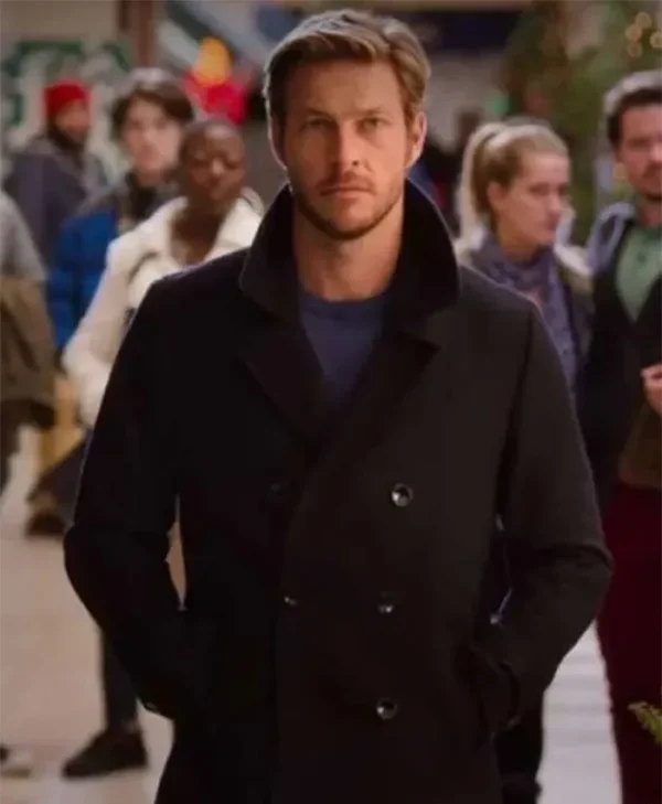 Luke Bracey Jackson Holidate Jackson Black Peacoat