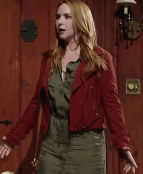 Mariah Copeland The Young and The Restless Brown Suede Jacket