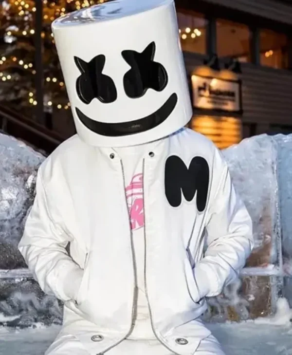 Marshmello Cotton Bomber White Jacket