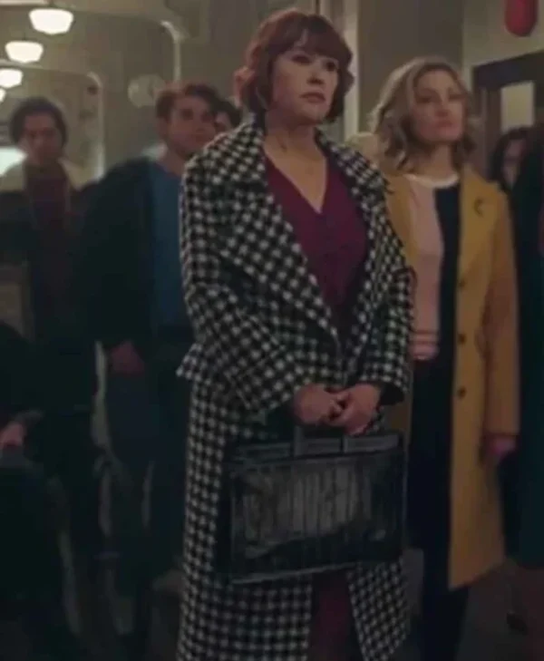 Mary Andrews Riverdale Black and White Wool Trench Coat