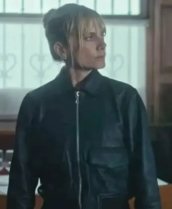 Mélanie Laurent 2023 Wingwomen Black Leather Jacket