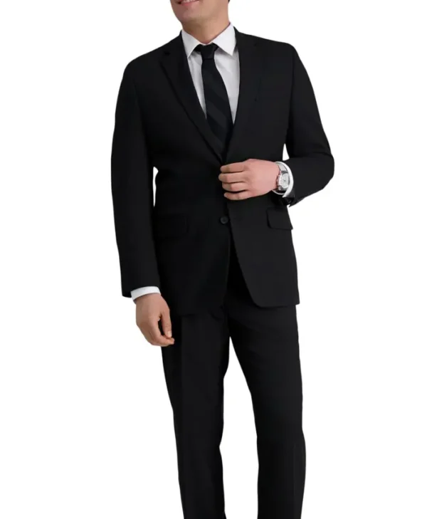 Mens 1920 Classic Wedding Dinner Black Pinstripe Prom Suit