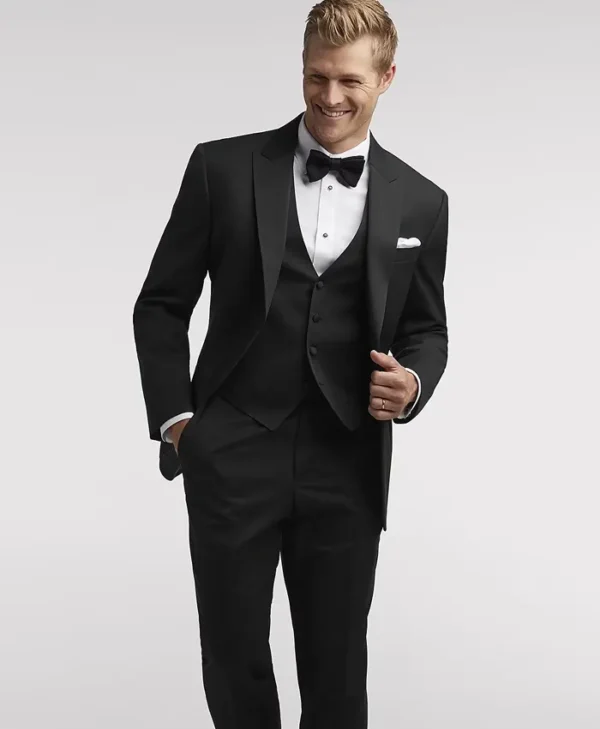 Men’s Black Peak Lapel Tuxedo