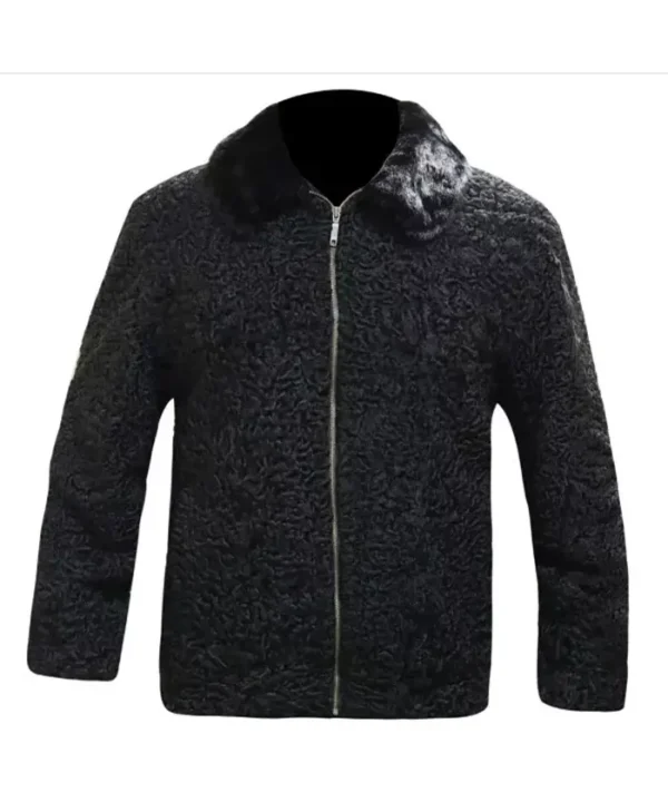 Men’s Black Persian Karakul Lamb Soft Fur Jacket