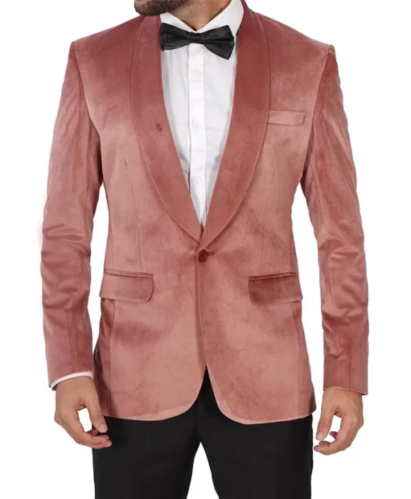 Mens Shawl Lapel Rose Pink Dinner Tuxedo Suit Jacket