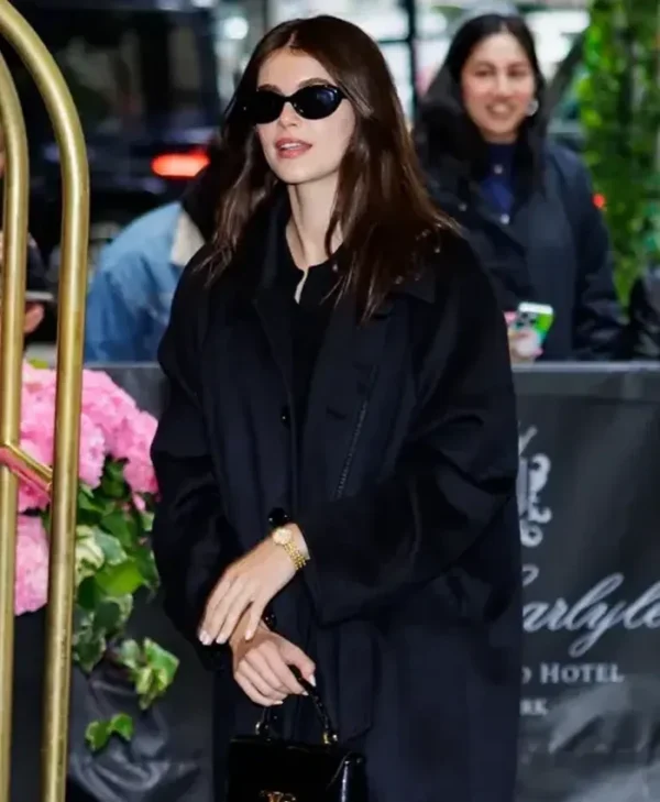 Met Gala Kaia Gerber Black Coat