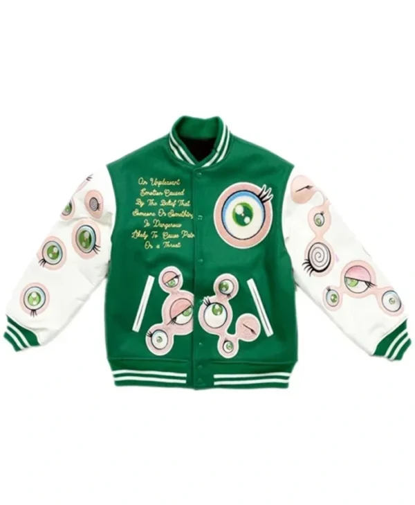 Michael Takashi Murakami Green Varsity Jacket