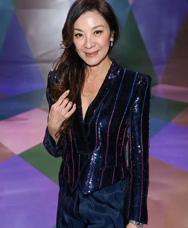 Michelle Yeoh Paris Fashion Week Navy Blazer