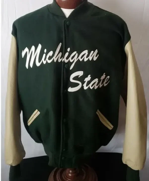 Michigan State Spartans Delong Green Wool Jacket