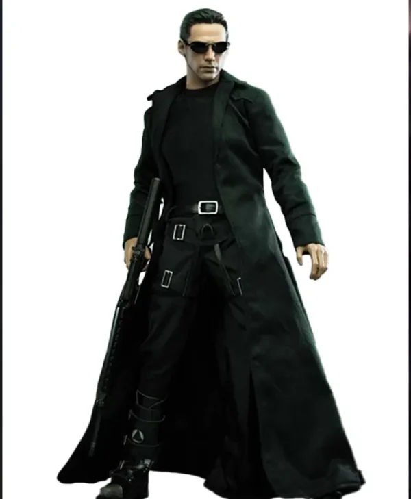 Morpheus The Matrix 4 Long Black Wool Trench Coat